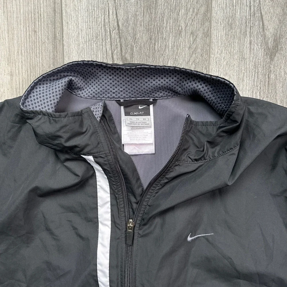 Nike Y2K Clima-Fit Black full Zip Vest Jacket Men's XL Reflective Pockets